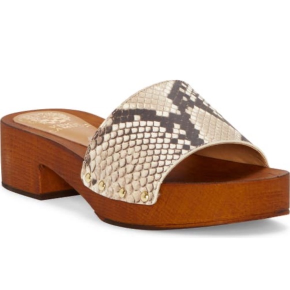 NEW Vince Camuto Leather Platform Slides - Picture 7 of 9